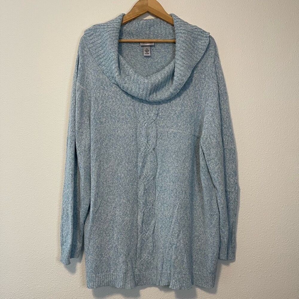 Catherine’s Blue Cowlneck Knit Sweater Size 3X